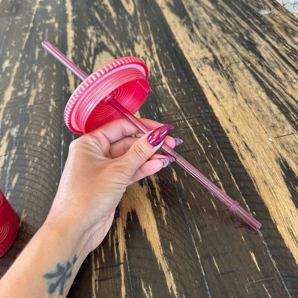 Starbucks - Red Geometric Tumbler with Straw – 24oz